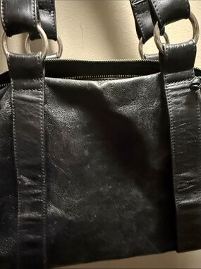 Classic Black LeatherTote Bag